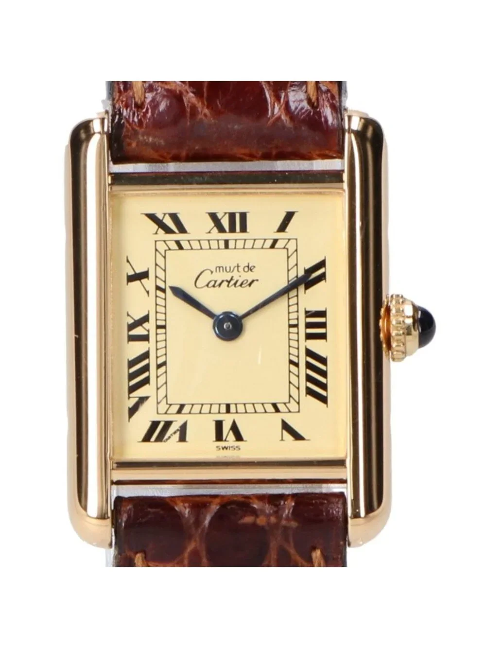 Cartier Polished 925 Must Tank Vermeil SM Ivorydial Quartz